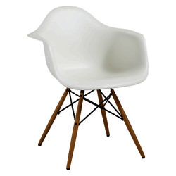Vitra Eames DAW 43cm Armchair White / Light Wood